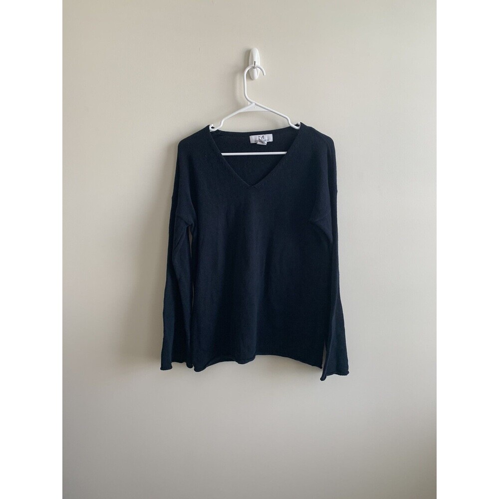 Magaschoni Women's V-Neck Sweater Bell Sleeves Size Small